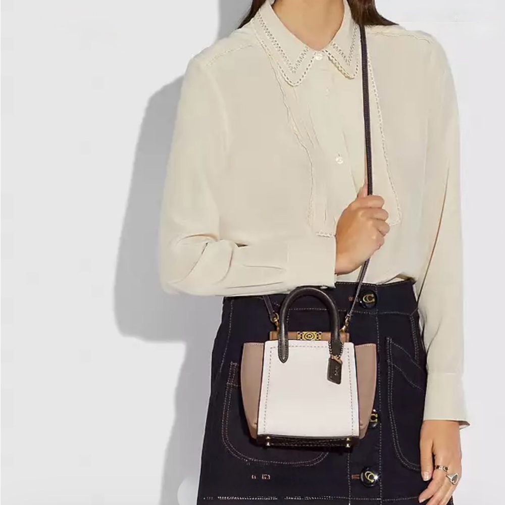 COACH 1941 Troupe Tote 16 Mini Buffalo-Embossed Leather Crossbody Bag